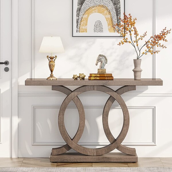 55 inches Console Table with Geometric Base