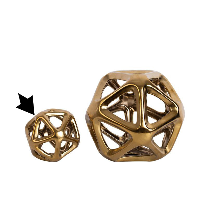 Golden Geometric Ceramic Ball Decoration-B Fa-D2117B