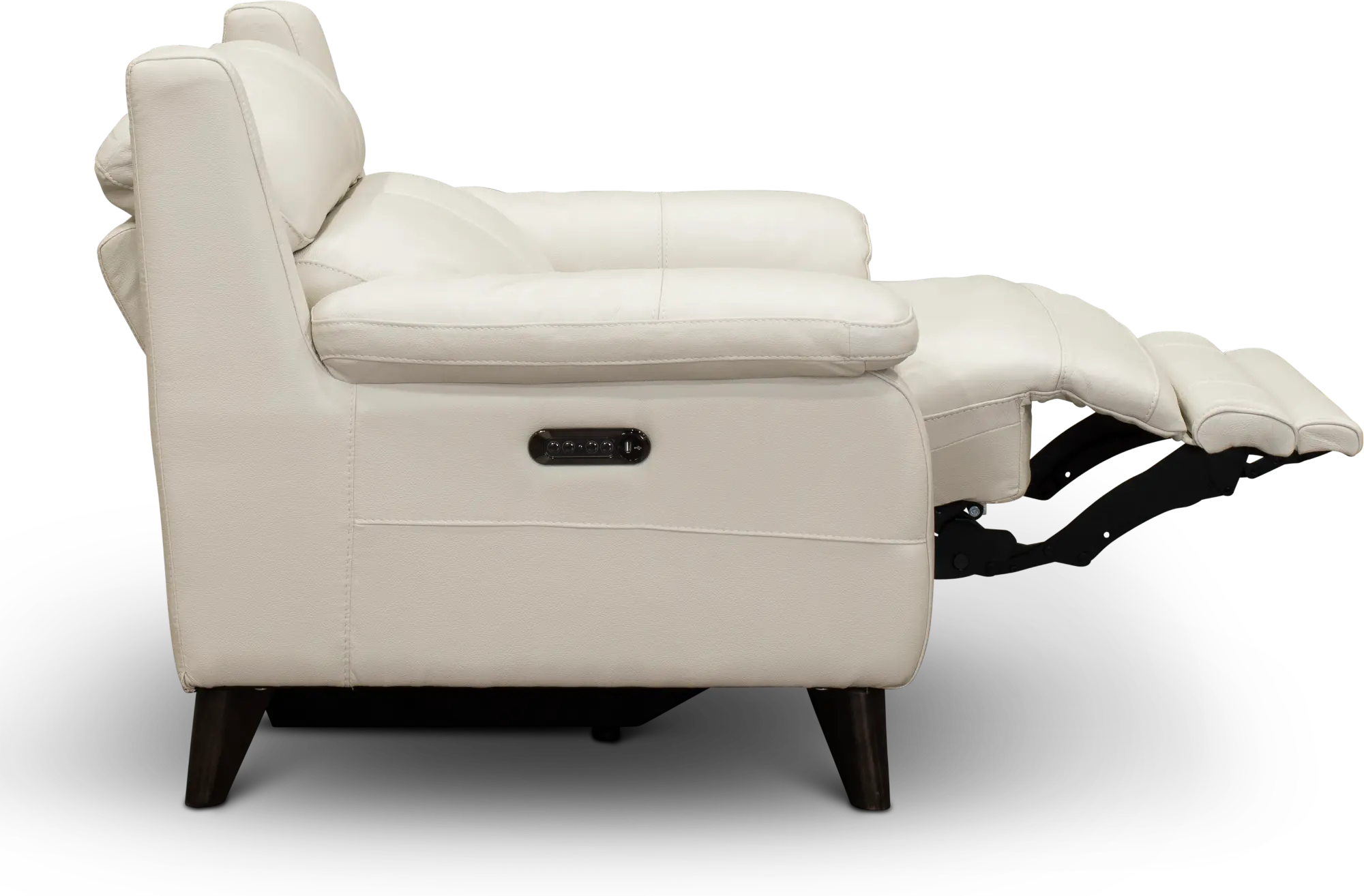 Venice White Leather-Match Power Recliner