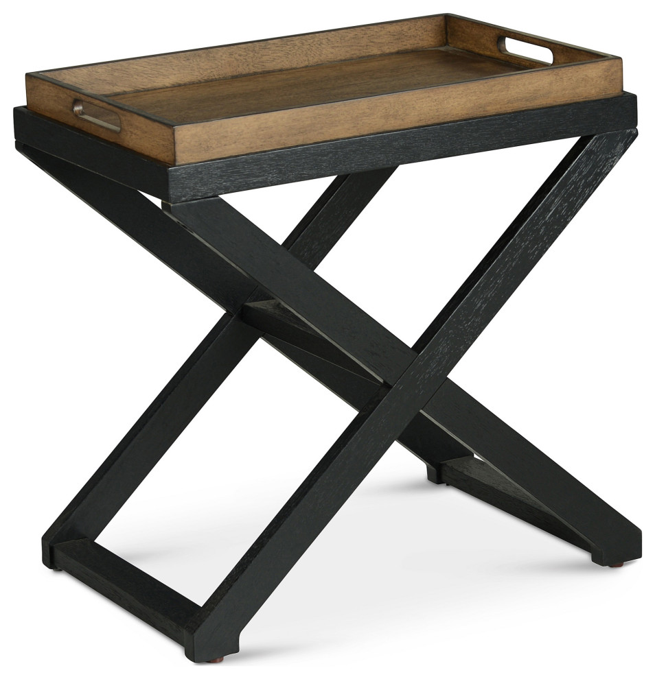 Topeka Chairside Table   Industrial   Side Tables And End Tables   by Steve Silver  Houzz