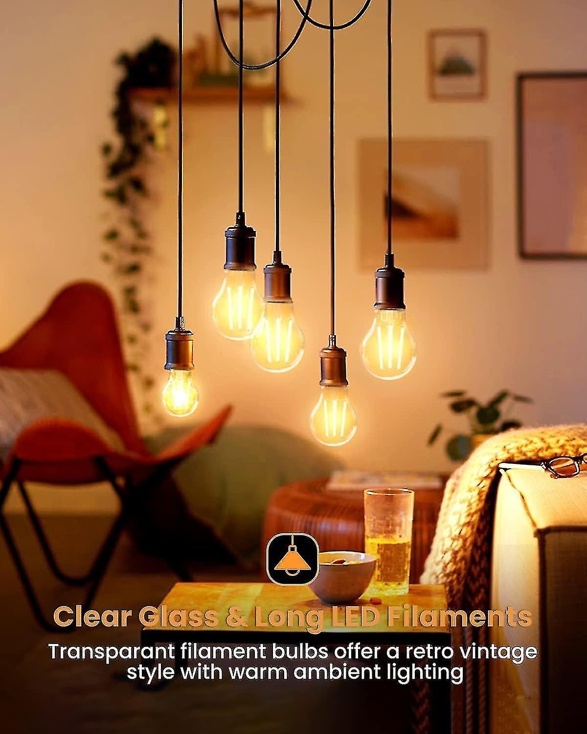 E27 Screw Bulb， 2700k Warm White， 8w， A60， Energy Saving Light Bulbs， Clear ment Bulb， Not-dimma