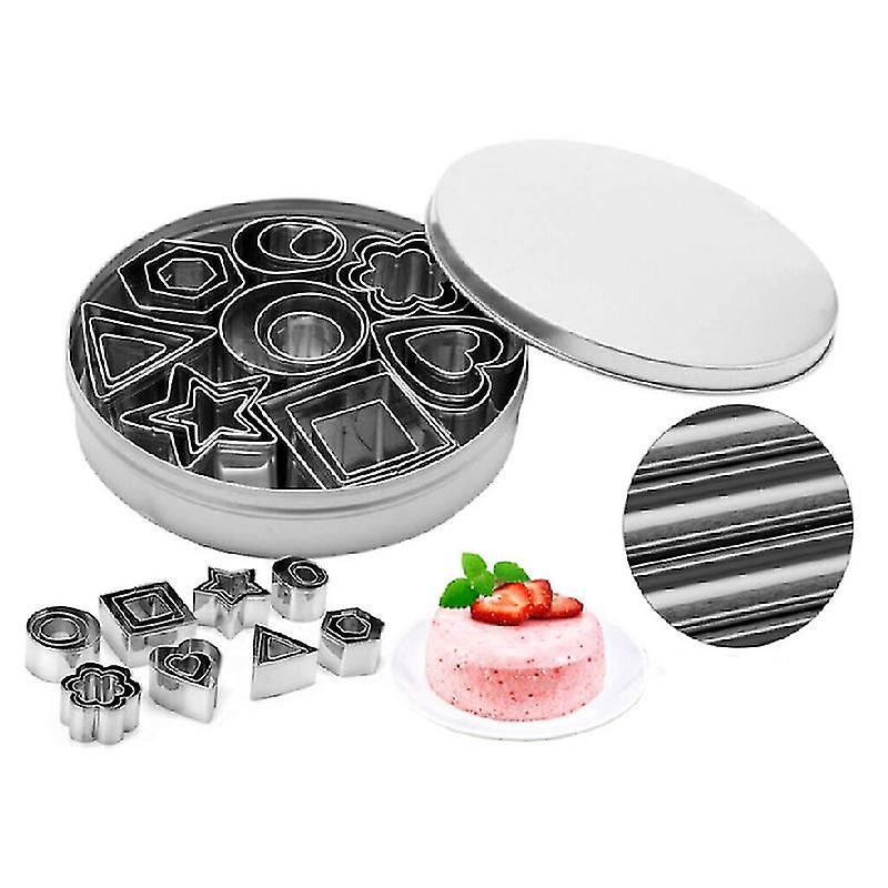 24pcs Multiple Shape Stainless Steel Food Cookie Cutter Set Baking Pastry Tools