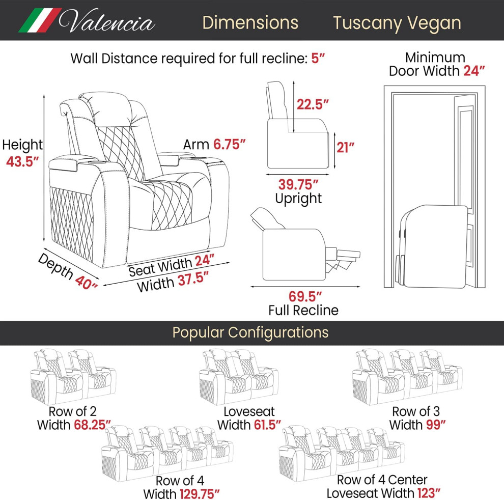 Tuscany Vegan Premium Nappa Leather   Theater Seating   by E VISION INTL INC.  Houzz