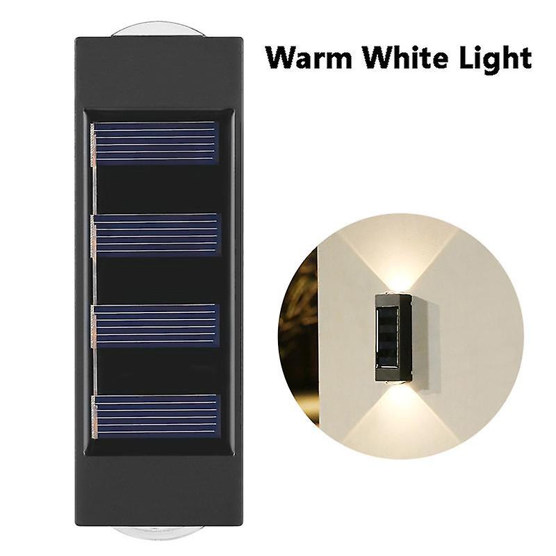 1pc Solar Light Mini 2 Leds Courtyard Garden Patchwork Decorative Light Outdoor Waterproof Up And Down Luminous Lighting