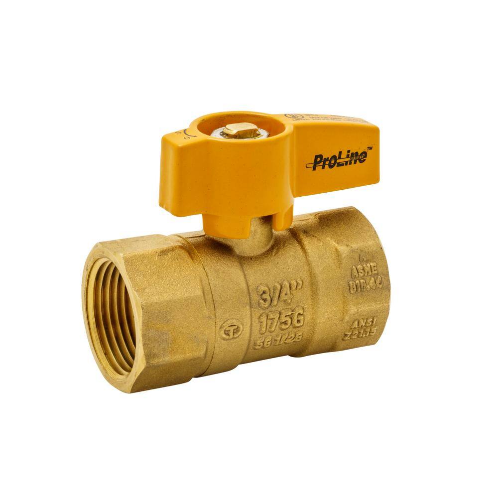 ProLine Series 34 in. Brass FPT 2-Piece Gas Valve 110-224HN