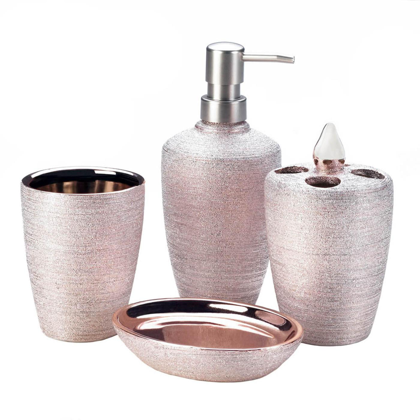 Rose Golden Shimmer Bath Accessories Set