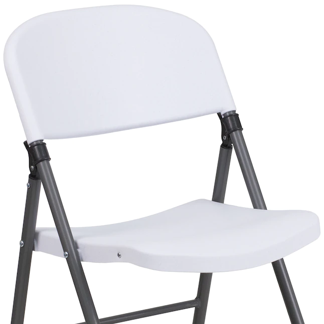 Flash Furniture 6-Pack Granite White Standard Folding Chair with Solid Seat (Indoor)