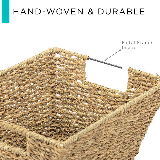 Sorbus Seagrass Woven Wicker Storage Baskets