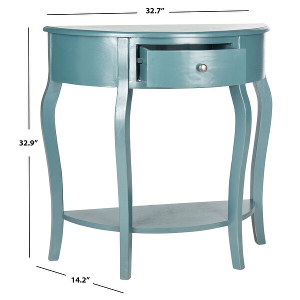 SAFAVIEH Jan Demilune Blue Small Console - 32.7