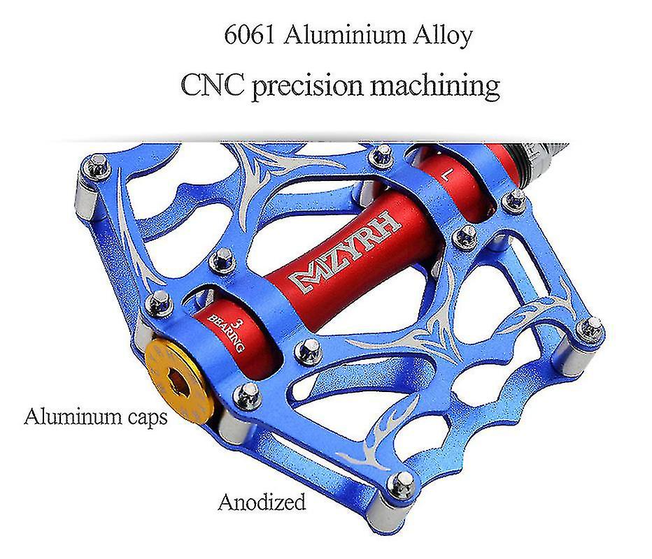 Mountain Bike Pedals， 3 Bearing Composite 9/16   High-strength Non-slip Surface， Gold+titanium