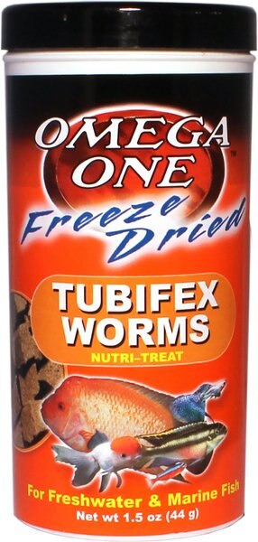 Omega One Freeze-Dried Tubifex Worms Freshwater and Marine Fish Treat