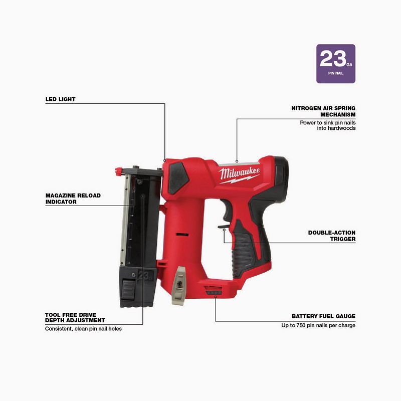 MW M12 Cordless Pin Nailer Kit