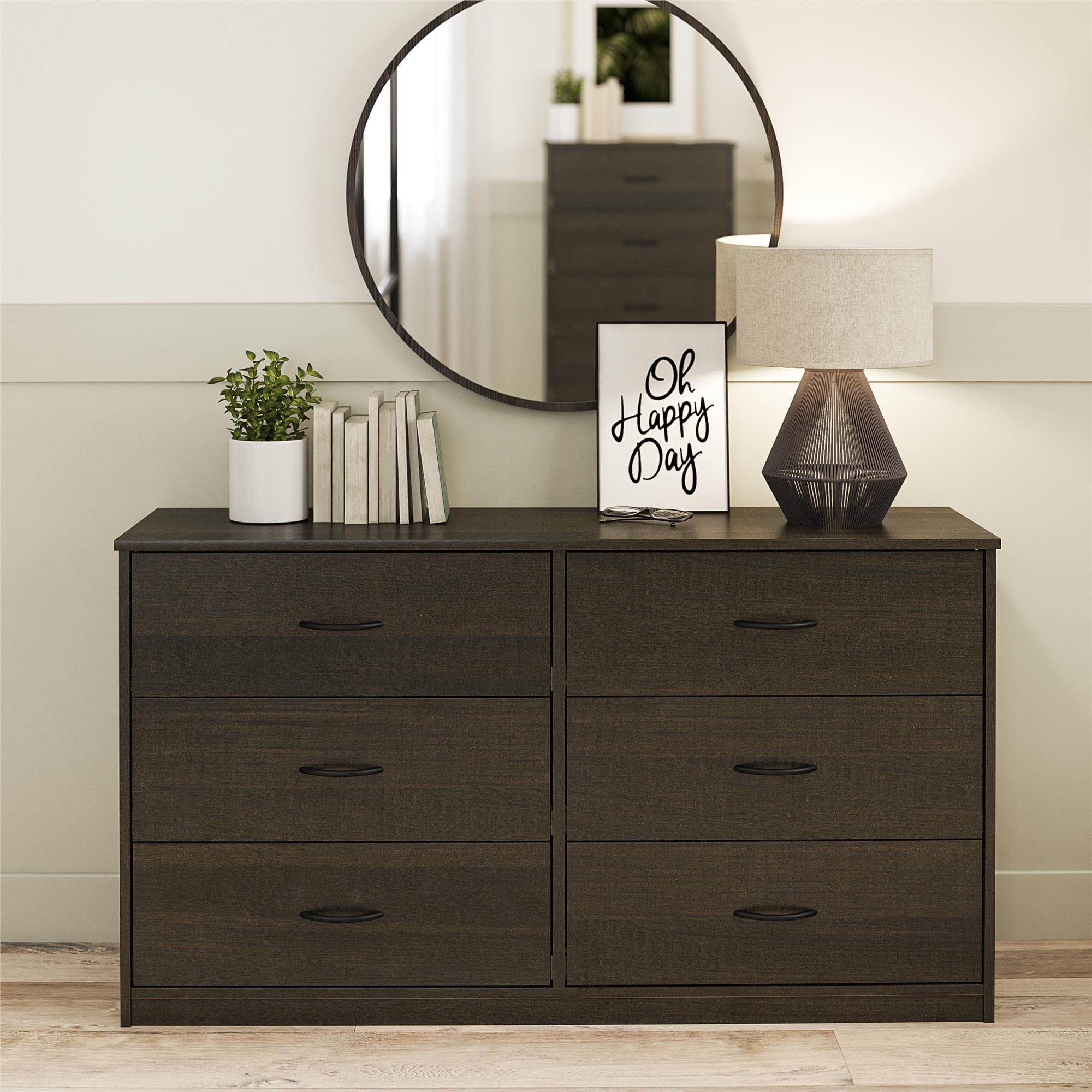 Mainstays Classic 6 Drawer Dresser, Espresso