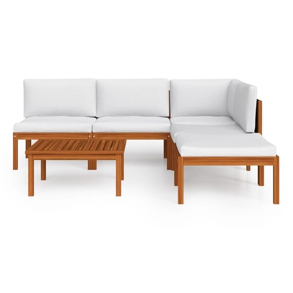 vidaXL Patio Lounge Set Outdoor Sectional Sofa with Cushions Solid Acacia Wood