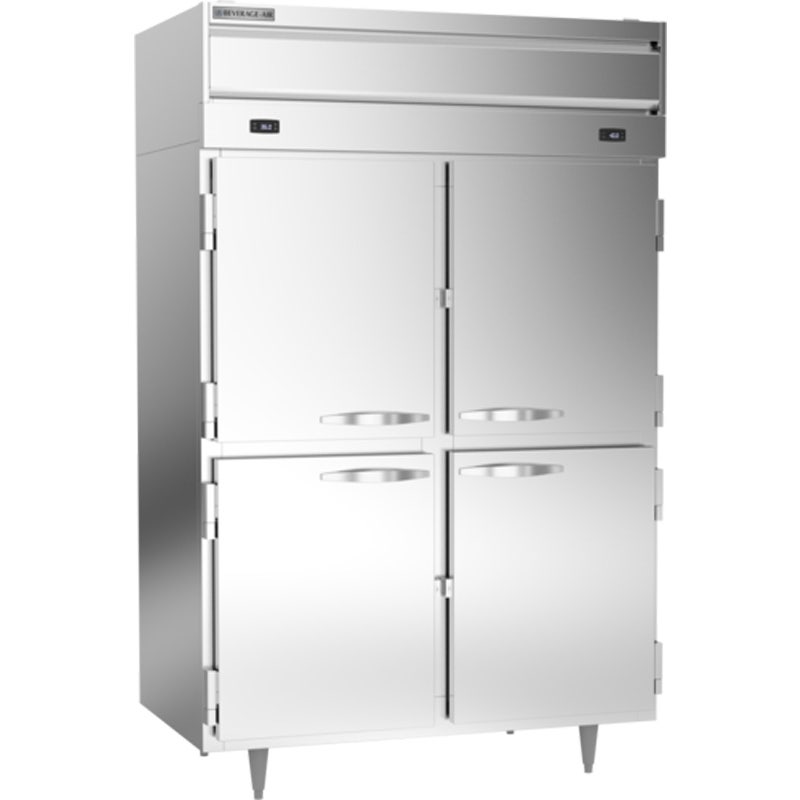 Beverage-Air PRF24-24HC-1AHS Dual-Temperature Reach-In Refrigerator/Freezer， 4 Solid Doors