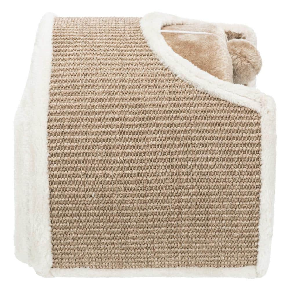 TRIXIE Cuddly Condos with Tunnel : Peek-a-Boo Holes : Sisal Scratching Surface : Light Brown 43004