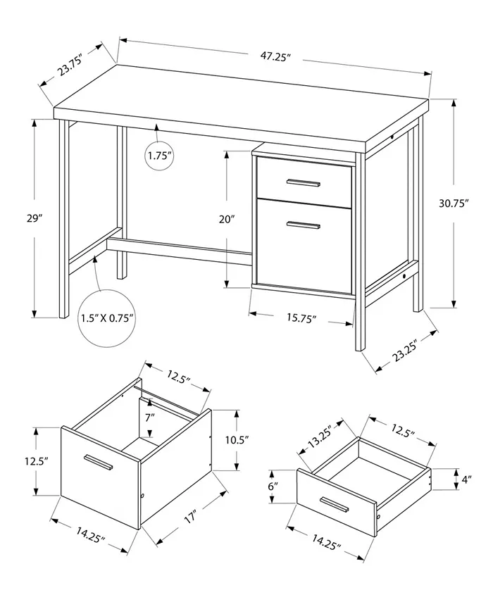 Monarch Specialties Desk - 48 L