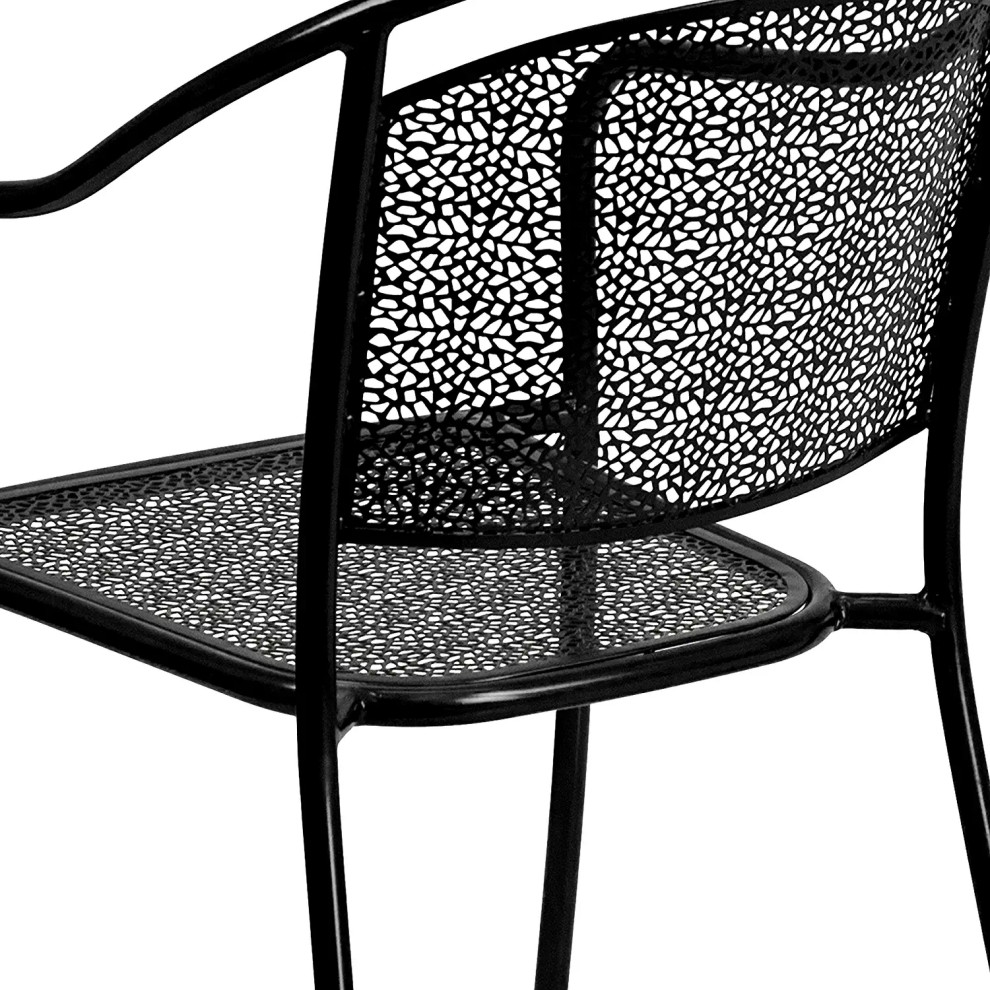 5 Pack Outdoor Dining Chair  Stackable Design With Mesh Round Back   Transitional   Outdoor Dining Chairs   by Decor Love  Houzz