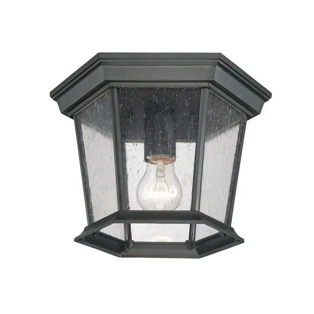 Dover 1-Light Matte Black Outdoor Ceiling Mount Fixture