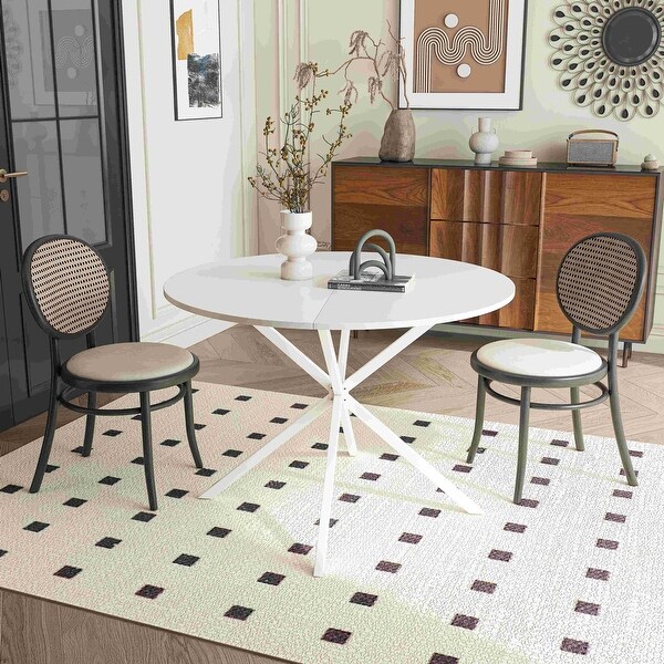 42.13'' Modern Cross Leg Round Dining Table