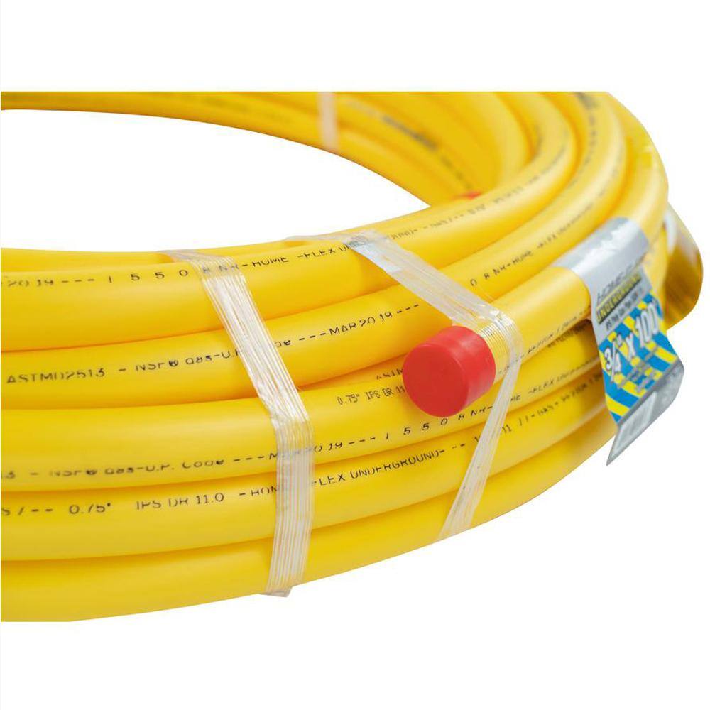 HOME-FLEX 34 in. IPS x 100 ft. DR 11 Underground Yellow Polyethylene Gas Pipe 19-0711100