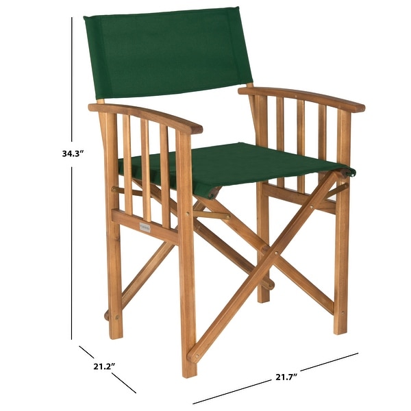 SAFAVIEH Outdoor Living Laguna Green Acacia Wood Director Chair (Set of 2)