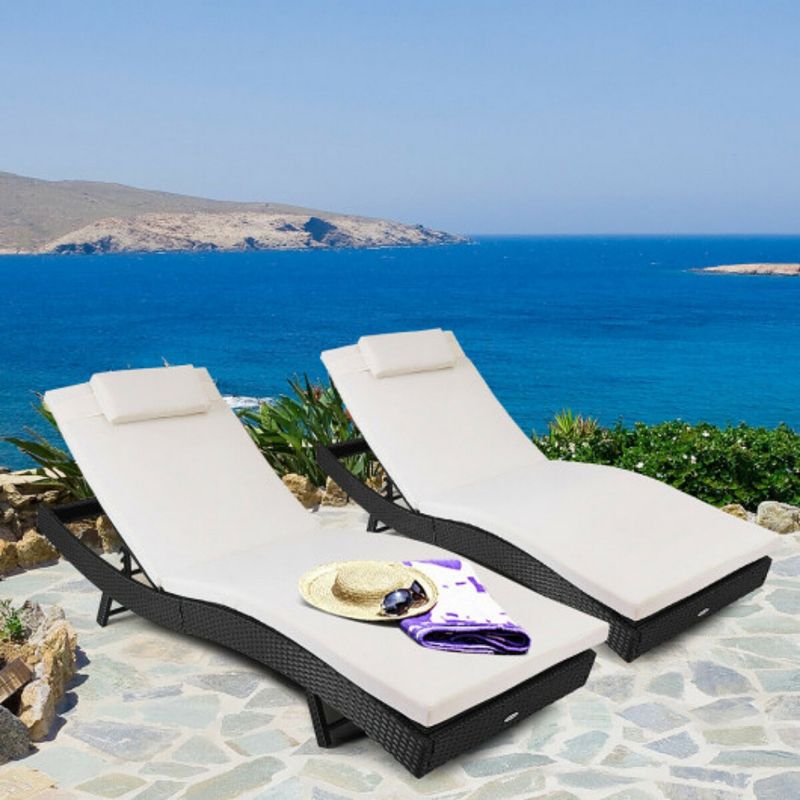 Outdoor Rattan Chaise Lounge Chair