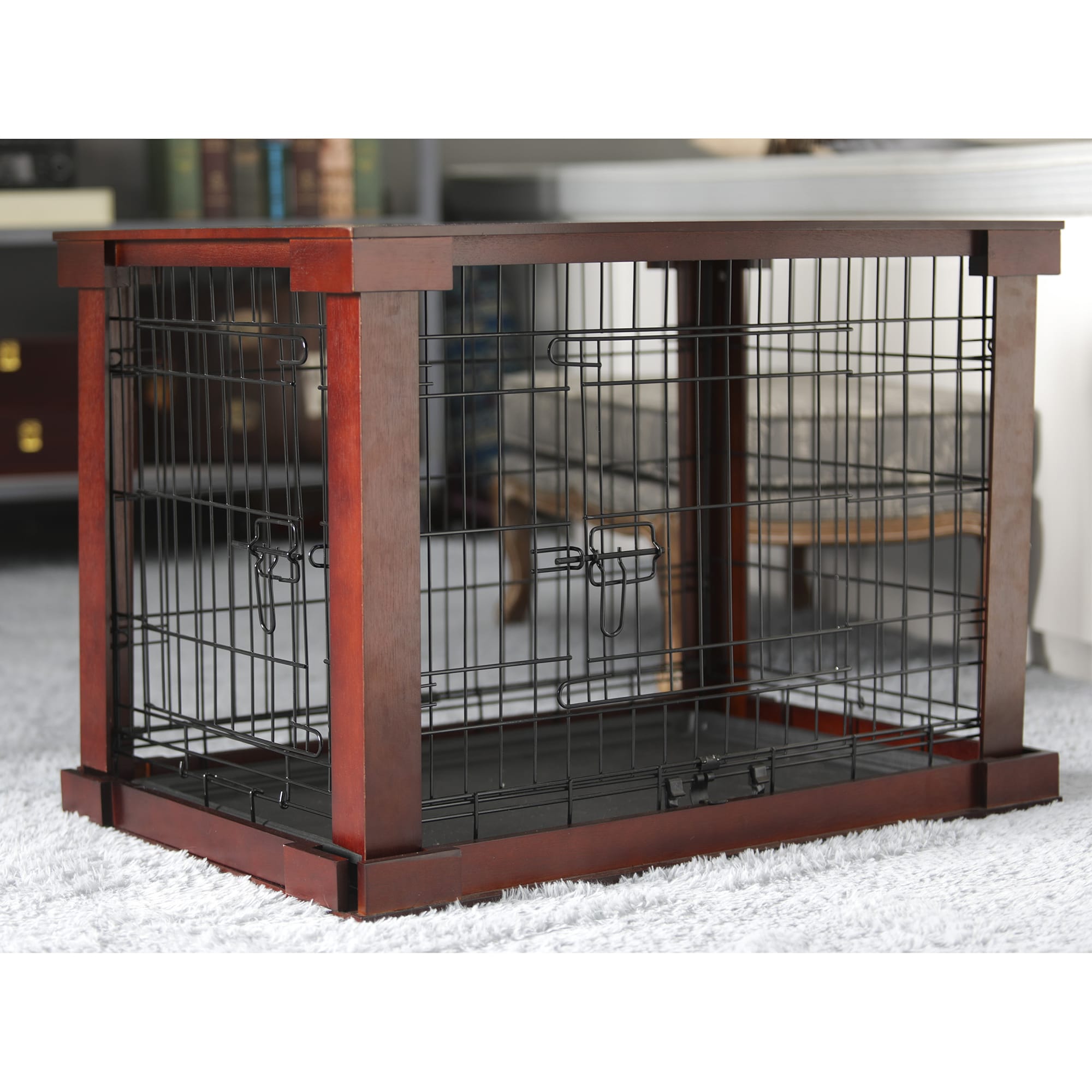 Zoovilla Dog Crate with Wooden Cover， 28