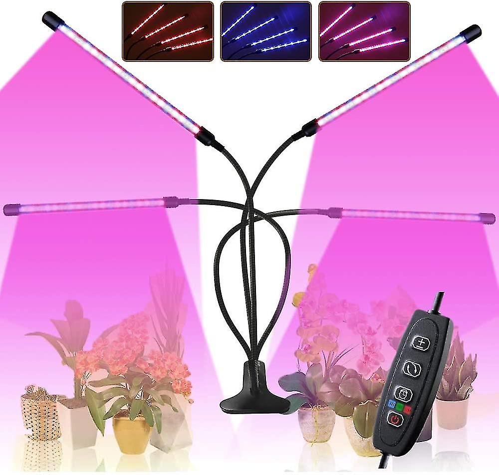 40w 80led Horticultural Lamp Flowering Growth Grow Light With 360 Adjustable Clip 3/6/12h Cycle Timer 3 Modes 10 Brightness