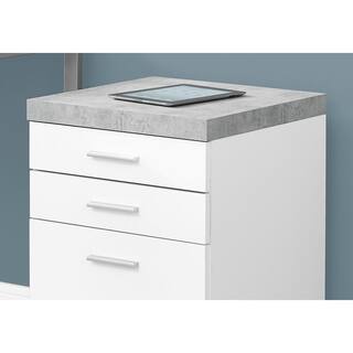 White Filing Cabinet on Castors with 3-Drawers HD7051