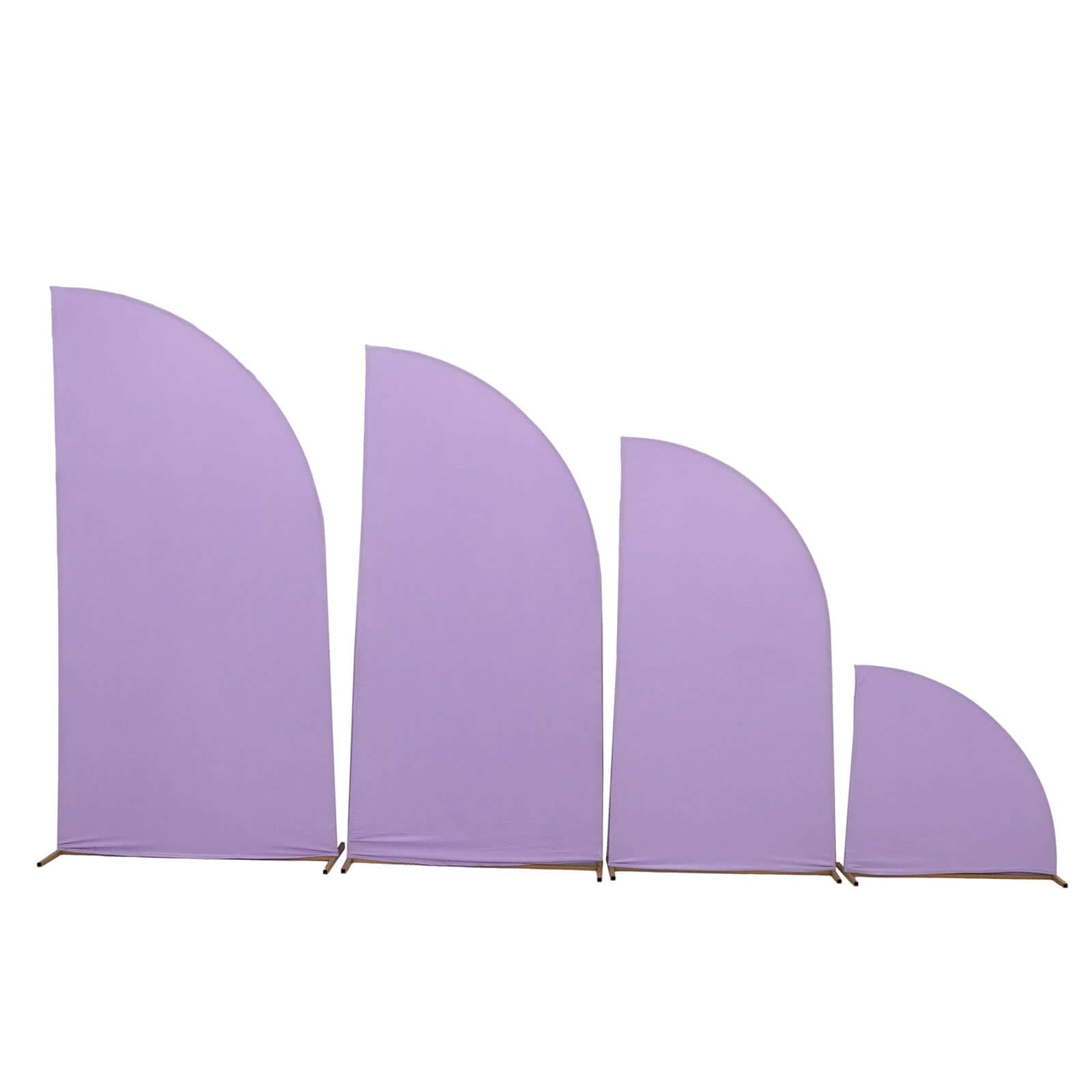 Set of 4 Matte Lavender Lilac Fitted Spandex Half Moon Wedding Arch Covers, Custom Fit Chiara Backdrop Stand Covers 2.5ft,5ft,6ft,7ft