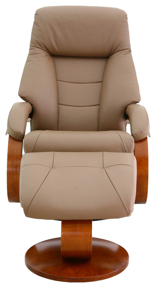 Montreal Recliner and Ottoman in Sand Top Grain Leather   Contemporary   Recliner Chairs   by MAC MOTION CHAIRS  Houzz