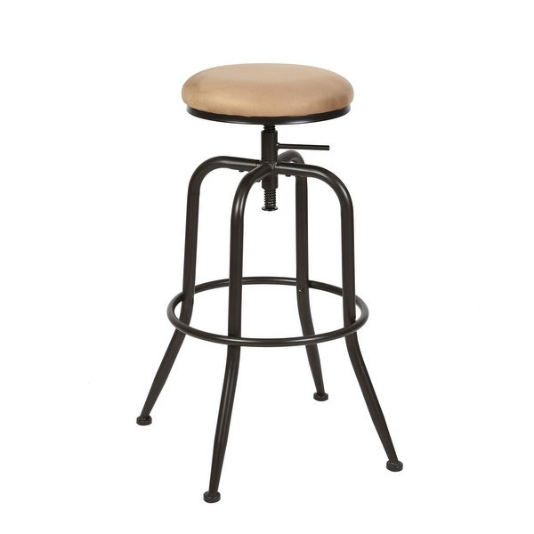 Homylin Faux Leather Adjustable Height Bar Stool(Set of 2)