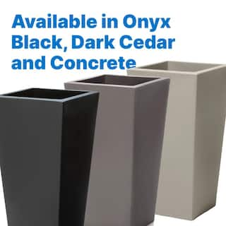 Step2 15 in. x 28 in. Tremont Tall Square Tapered Planter Onyx Black 523499