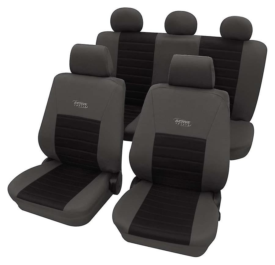 Sports Style Grey andamp; Black Seat Cover set For Toyota Corolla Liftback 1983-1989