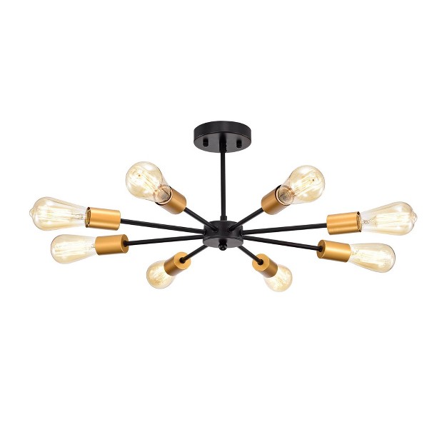 X 27 quot X 10 quot Bianna Sputnik Semi Flush Mount Wall Light Black Warehouse Of 