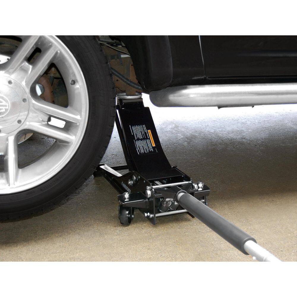 Husky 3-Ton Low Profile Car Jack with Quick Lift and Jack Stand Pair HD00120-BD