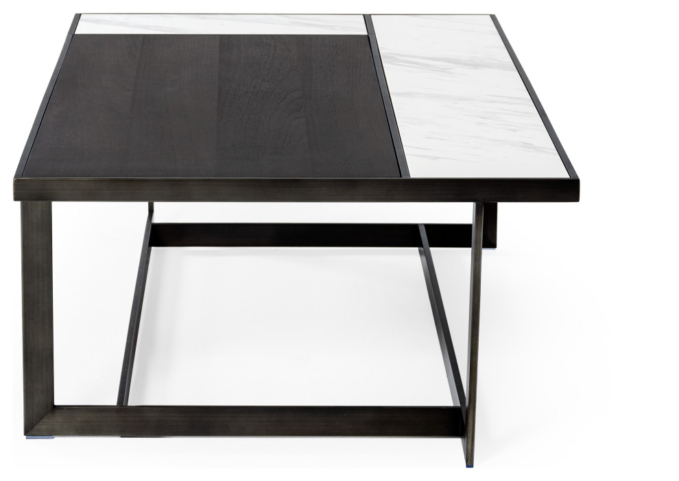 Modrest Fargo Modern Ceramic and Grey Walnut Coffee Table   Industrial   Coffee Tables   by Vig Furniture Inc.  Houzz