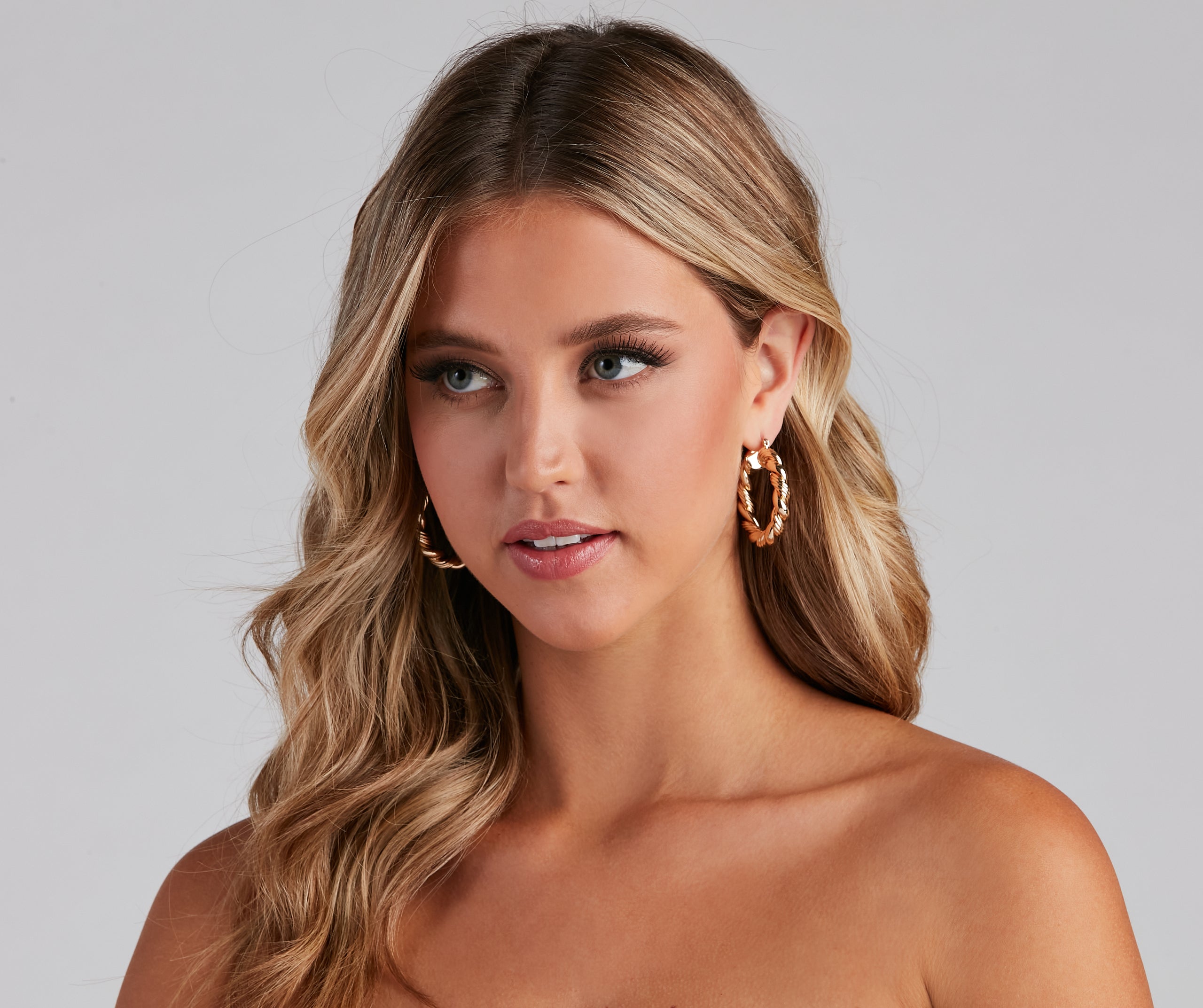 With A Twist Gold Hoops