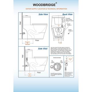 WOODBRIDGE 1-Piece 1.01.6 Gallons Per Flush (GPF) High Efficiency Dual Flush Elongated Toilet in White Seat Included HB0940