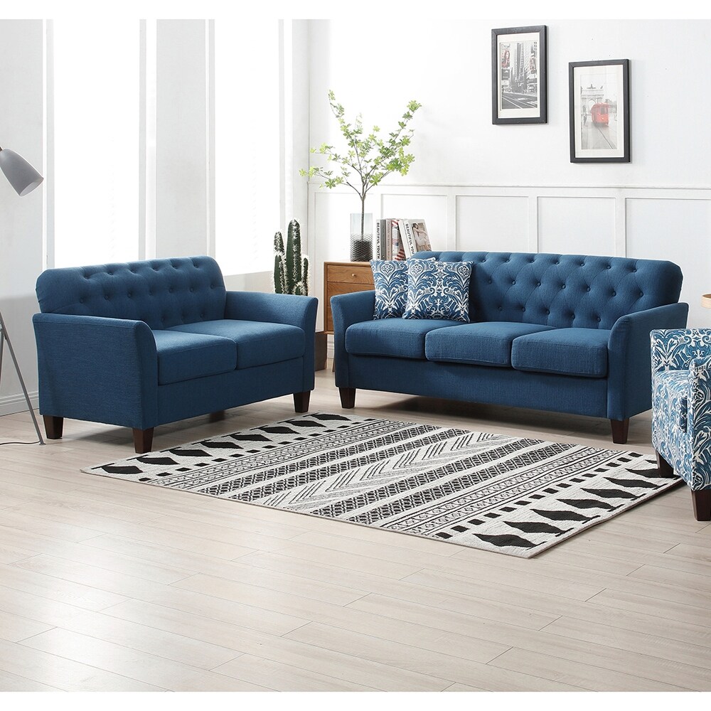 Lara Transitional Living Room Set with Button tufted by HULALA HOME