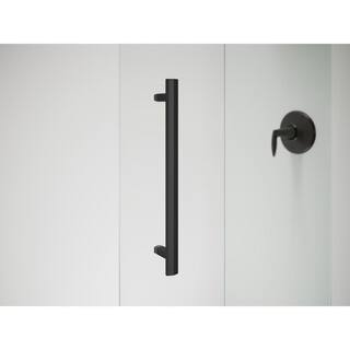 KOHLER Pleat 59.625 in. x 63.5625 in. Frameless Sliding Bathtub Door in Matte Black with Crystal Clear Glass K-707602-8L-BL