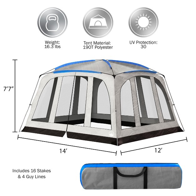 Screened in Outdoor Canopy Tent 14 X 12 Pop Up Shelter With Mosquito And Uv Protection For Camping Or Backyard Screen House By Wakeman Outdoors