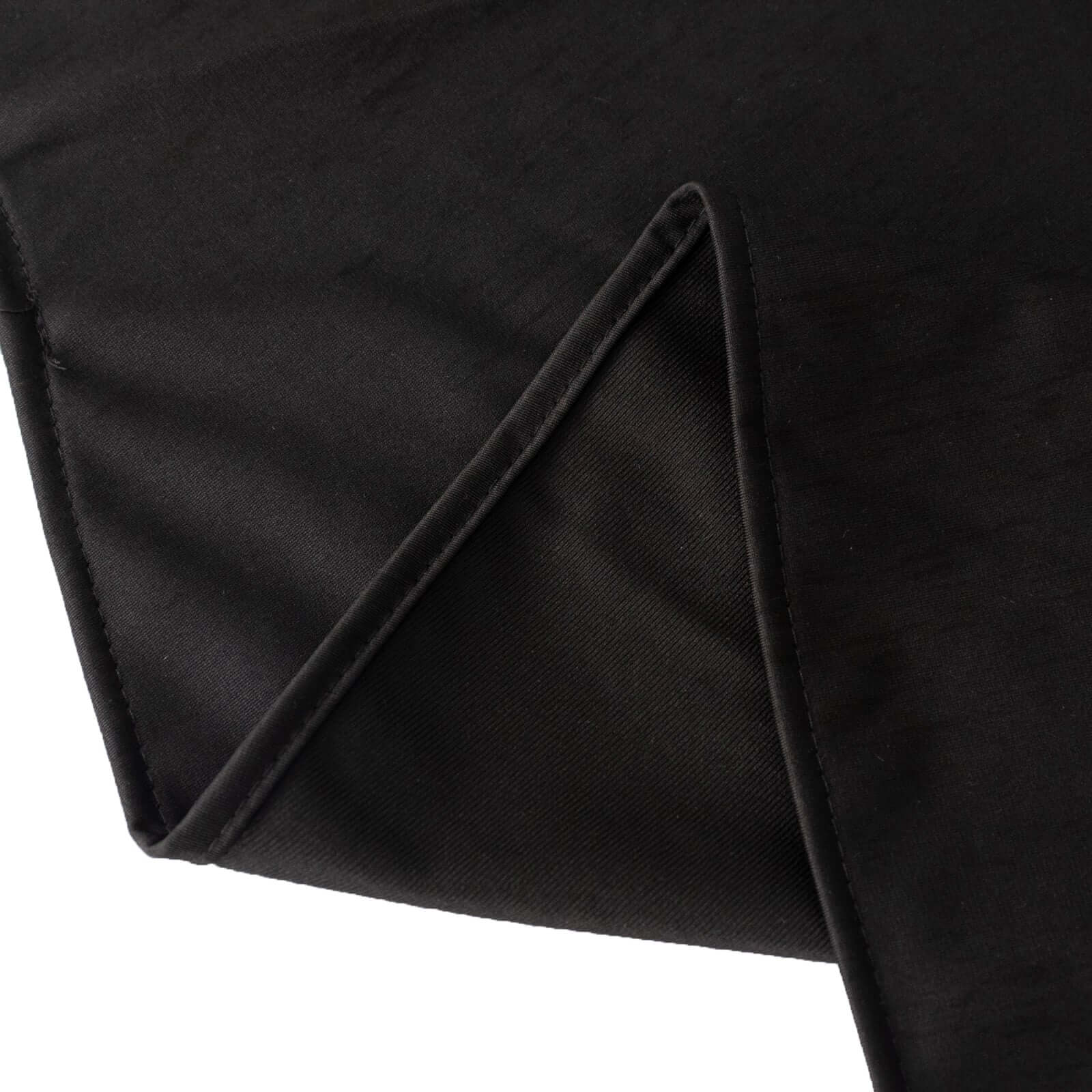 Black Premium Scuba Round Tablecloth, Wrinkle Free Seamless Polyester Tablecloth - 108