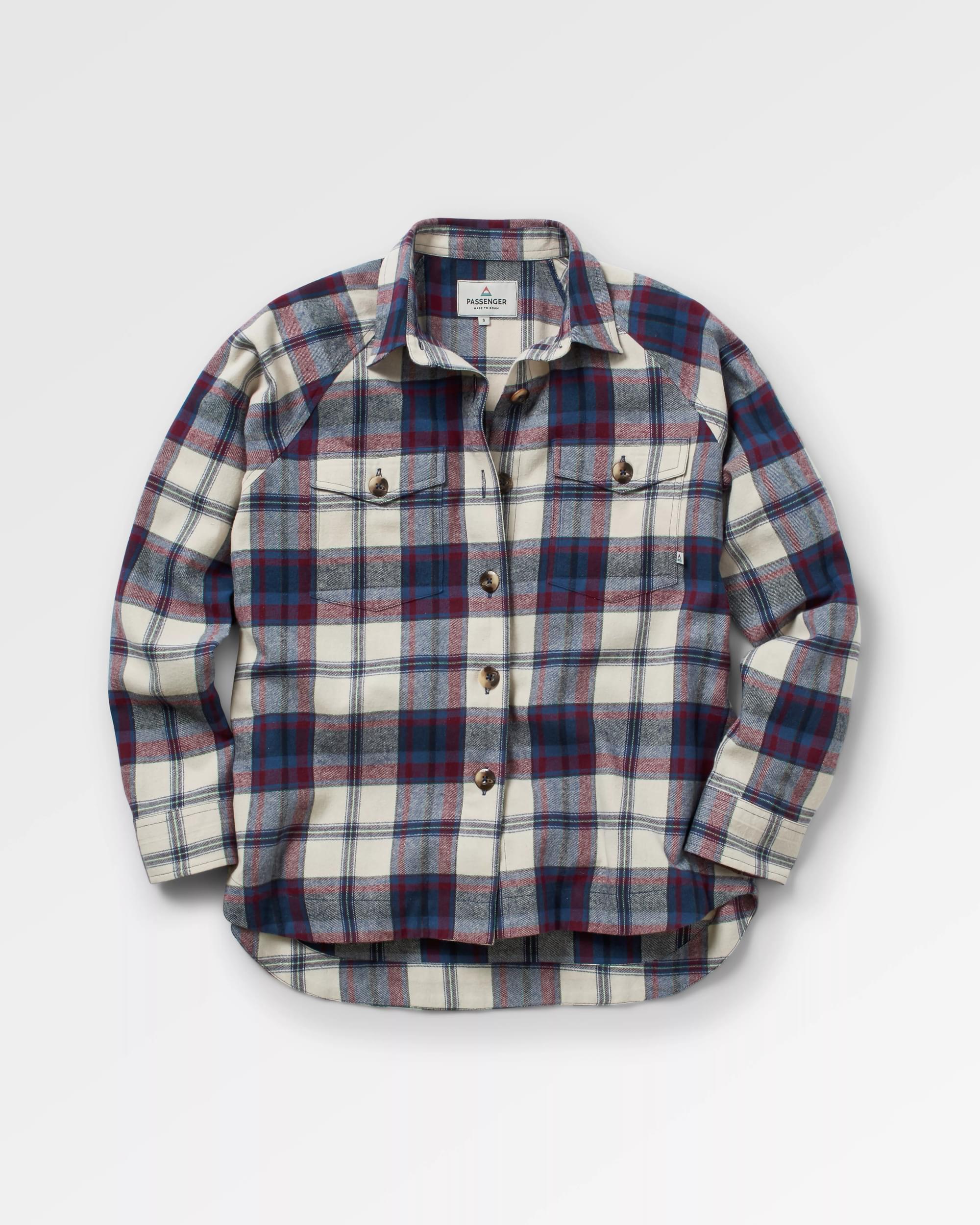 Harmony Organic Cotton Check Shirt - Vintage White