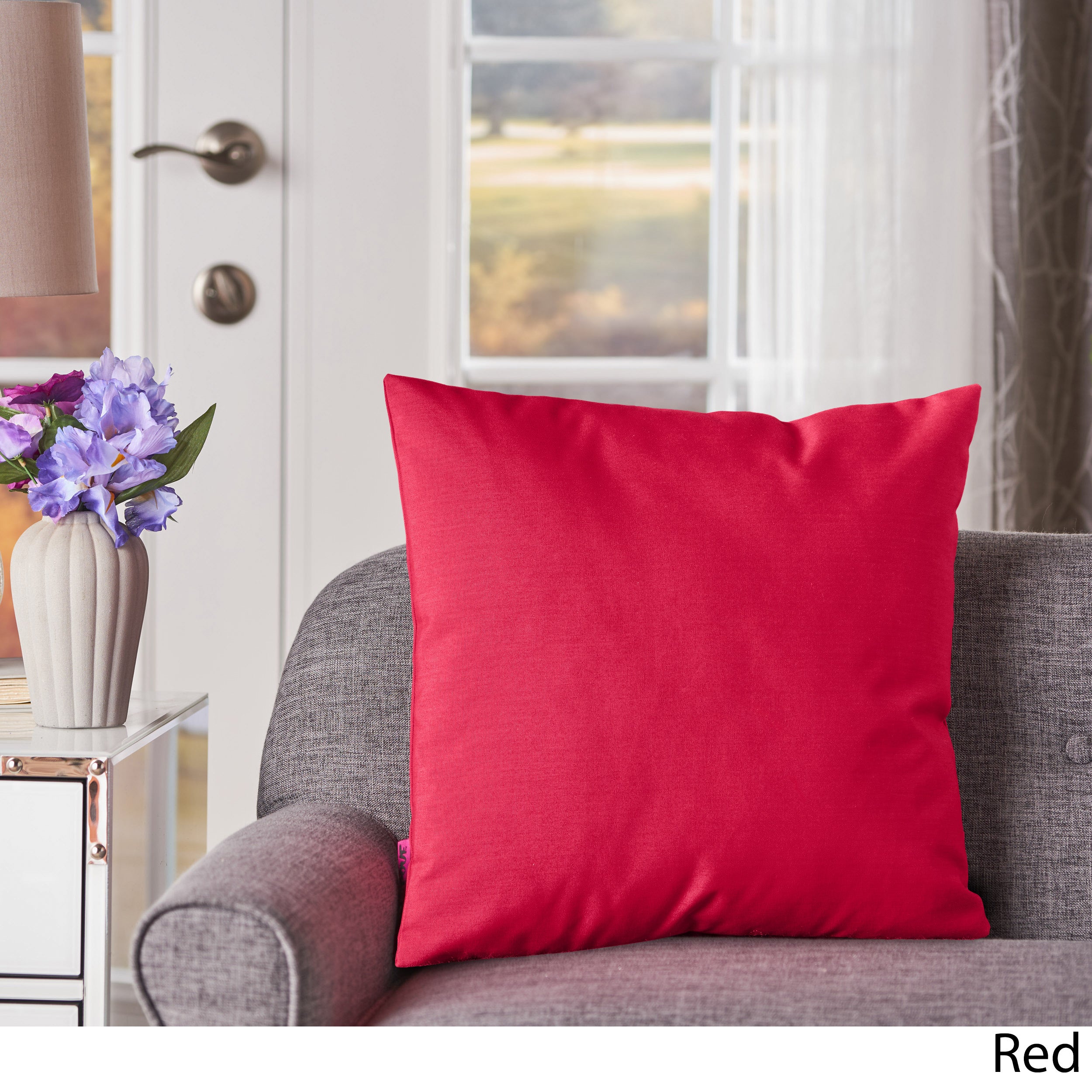 Kaffe Indoor Red Water Resistant Square Throw Pillow