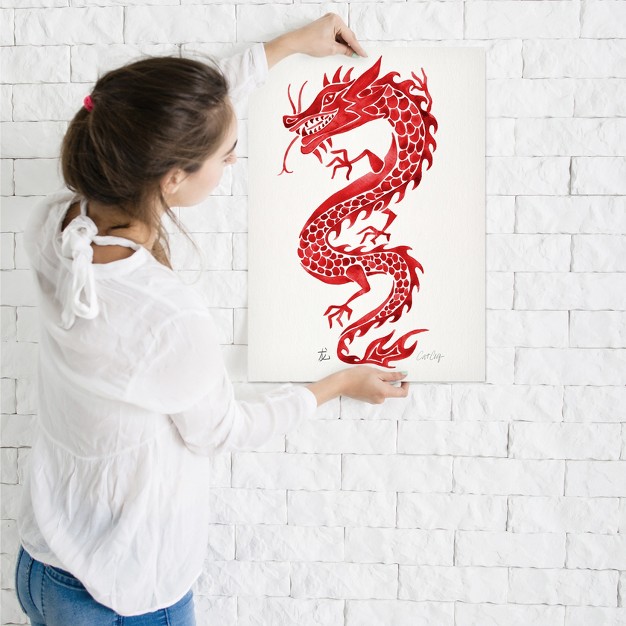 Americanflat Minimalist Animal Dragon Red By Cat Coquillette Poster