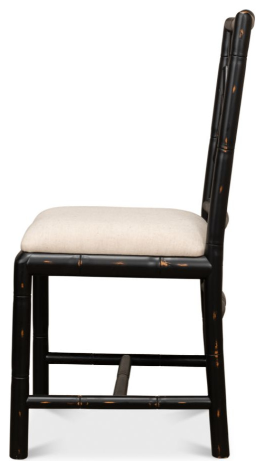 Brighton Bamboo Black Wood Dining Chairs   Traditional   Armchairs And Accent Chairs   by Sideboards and Things  Houzz