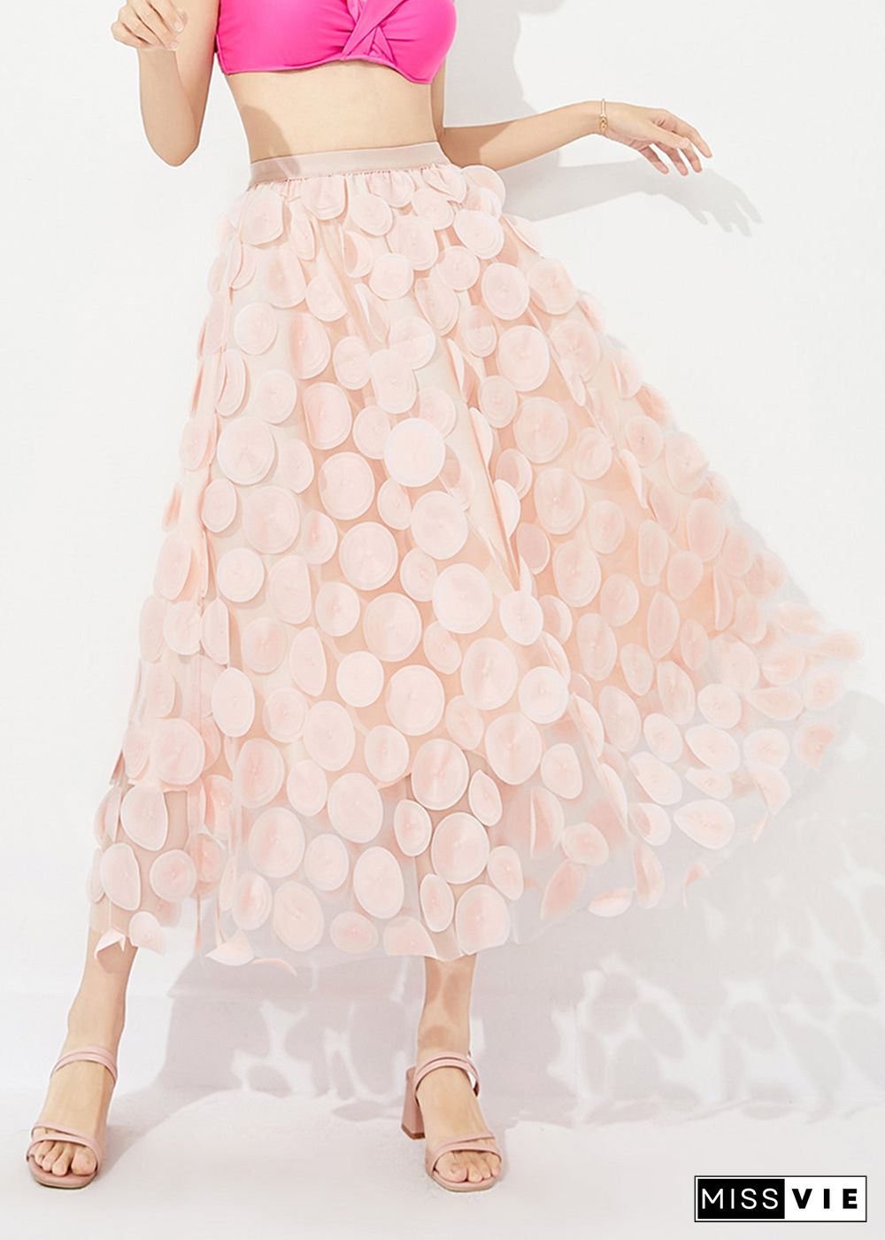 Light Pink Tulle A Line Skirt Oversized Summer