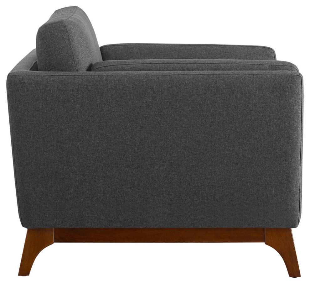 Hayden Gray Upholstered Fabric Armchair   Midcentury   Armchairs And Accent Chairs   by Peachtree Fine Furniture  Houzz